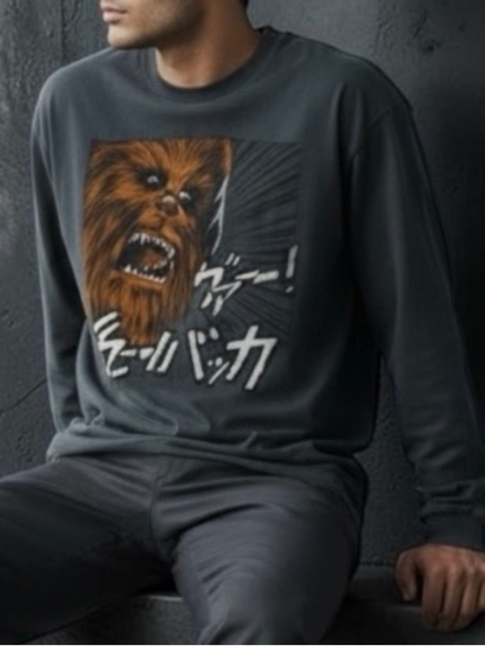 Pop Art Star Wars LS T-Shirt with Chewbacca Graphic